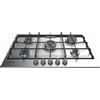 INDESIT THP 752 W/IX/I Piano cottura 75cm a gas, Colore Inox, 5 fuochi, comandi