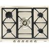 SMEG Cortina SP775PO Piano Cottura Gas cm 70 5 Fuochi Panna Griglie Ghisa Ottone
