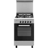 Glem Gas Cucina a Gas 4 Fuochi Forno Elettrico Grill 53x50 cm Coperchio - AE55MI