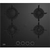 Beko Piano Cottura 4 Fuochi a Gas 58 cm in Vetro Nero HILG64222S