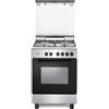 De Longhi Cucina a Gas 4 Fuochi Forno Elettrico 60x60cm Inox/Nero FMX 64 LSG