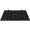 Whirlpool Piano Cottura a Gas 5 Fuochi 73 cm in Vetro Nero GOA 7523/NB1