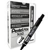Pentel N 60 Marcatore permanente Nero Punta smussata 12 pezzi N60-A
