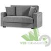 DIVANO 2 POSTI CON CASSETTONE CONTENITORE TESSUTO GRIGIO 155x80x87 CM CUSCINI