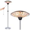 BAKAJI Stufa a Carbonio Patio Lampada Piantana Infrarossi Fungo Esterno 2 Potenze 2000W