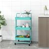 vidaXL Carrello da Cucina 3 Ripiani 42x25x83,5 cm Ferro e ABS Colori Diversi vidaXL