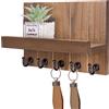 Does not apply Portachiavo in Legno Con 5 Ganci, Ripiano, Scaffale Decorativo Da Parete, per In
