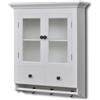 vidaXL Pensile a Muro Cucina in Legno con Anta Vetro Bianco Armadietto Madia vidaXL