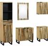 vidaXL Set di mobili per il bagno con cassetto 5 pcs Legno multistrato Mobili vidaXL