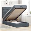 vidaXL Struttura Letto Pouf con Materassi 90x190 cm in Velluto giroletto vidaXL