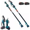 SC0 KIT POTATURA MINI MOTOSEGA 6" FORBICE CESOIA A BATTERIA 48V CON ASTA TELESCOPICA