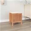 vidaXL Sgabello da Bagno 40,5x40x52 cm in Legno Massello di Noce vidaXL
