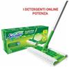 Swiffer Kit Dry+Wet nr. 1 scopa cattura polvere, 8 panni dry e 3 panni umidi