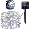 RobertAgor ExtraStar CATENA LUMINOSA SOLARE 10M 100 LED LUCE FREDDA 6500K ESTERNO GIARDINO NATALE