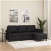 vidaXL Divano a 3 Posti con Poggiapiedi Cappuccino 180cm in Similpelle vidaXL