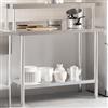 vidaXL Tavolo Lavoro Cucina con Ripiano 110x55x120 cm Acciaio Inox vidaXL