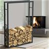 Bakaji Portalegna Supporto Metallo Porta Legna Interno Legnaia Camino Stufa 150x100x25