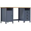 vidaXL Legno Massello di Pino Scrivania Hill Grigia 150x50x74 cm Tavolo vidaXL