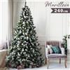 Bakaji Albero Di Natale Innevato Marilleva 240 cm 1388 Rami Super Folto con Pigne Vere