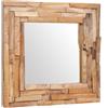 vidaXL Specchio Decorativo a Parete Legno di Teak 90x60 cm Rettangolare Arredo vidaXL