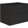 Comodino Sospeso Camera Da Letto Framme 50 Cm Finitura Schwarz 2 Cassetti Spazio