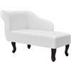 vidaXL Greppina Chaise longue in pelle artificiale bianco con bracciolo sinistra vidaXL