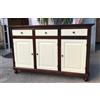 ARTE POVERA CREDENZA DISPENSA IN LEGNO NOCE SCURO E PANNA