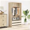 vidaXL Armadio Rovere Sonoma 100x50x200 cm Truciolato con Cassetti Guardaroba vidaXL