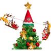 BAKAJI Puntale Rotante per Albero di Natale Girevole con 2 Slitte Punta con Luci e Suon
