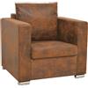 vidaXL Poltrona 82x73x82 cm in Pelle Scamosciata Artificiale Sofà Divano Sedia vidaXL