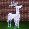 BAKAJI Renna Natalizia Luminosa 3D in Cristalli Acrilici 200 LED Bianco Freddo H. 90 cm