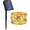 RobertAgor ExtraStar CATENA LUMINOSA SOLARE 10M 100 LED RAME LUCE CALDA 3000K ESTERNO GIARDINO NATALE