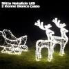 Bakaji Slitta Natalizia LED Con 2 Renne Luminose Bianco Caldo Uso Interno Ed Esterno