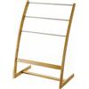 BAKAJI Porta Asciugamani Da Terra Piantana Legno Bambu' 3 Braccia Per Asciugamani Bagno