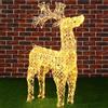 BAKAJI Renna Natalizia Luminosa 3D in Cristalli Acrilici 200 LED Bianco Caldo H. 90 cm