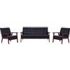 vidaXL Set di Divani 3 pz Nero in Similpelle Arredi Salotto Sofa con Poltrone vidaXL
