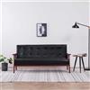 vidaXL Set di Divani 3 pz Nero in Similpelle Arredi Salotto Sofa con Poltrone vidaXL