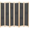 vidaXL Divisorio a 5 Pannelli Nero 200x170x4 cm in Tessuto Paravento Separé vidaXL