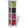 vidaXL Legno Paulownia Mobiletto con Cestini Multicolori Credenza Cassettiera vidaXL