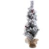 MERCURY ALBERO NATALE INNEVATO CON BACCHE E PIGNE BASE JUTA CM 60