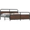 vidaXL Giroletto senza Materaso in Metallo Rovere Marrone 200x200 cm vidaXL