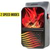 FLAME HEATHER STUFA RISCALDATORE ELETTRICA CON FILO TERMOVENTILATORE 900W CAMINO FUOCO
