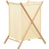 vidaXL Legno di Cedro Portabiancheria in Tessuto Beige 42x41x64 cm Cesto Panni vidaXL