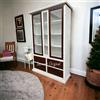 VETRINA DISPENSA CREDENZA LIBRERIA BIANCO SHABBY E NOCE SCURO PRONTA CONSEGNA