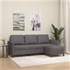 vidaXL Divano a 3 Posti con Poggiapiedi Cappuccino 180cm in Similpelle vidaXL