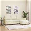 vidaXL Divano a 3 Posti con Poggiapiedi Cappuccino 180cm in Similpelle vidaXL
