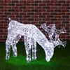 BAKAJI Renna Natalizia Luminosa mangia erba 3D in Acrilico 100 LED Bianco Freddo H42 cm