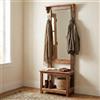 DecHome Mobile Ingresso Appendiabiti Rustico con Specchiera 2 Ripiani 60x30x180 DecHome