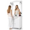 Shally Dogan Mobile Da Bagno Bianco Completo Modello Giada Ante Lisce 75cm Legno con Specchio