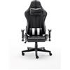 Momo Design Sedia Gaming Ergonomica in Pelle Braccioli Nero e Bianco MD-GC011-KW Momodesign